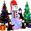 SEVOBAL Inflatable Holiday Decorations Christmas Inflatable Snowman with Penguins Festive Outdoor Decor for Holiday Cheer, White, 55"*27.5"*70.75" - 3 of 4