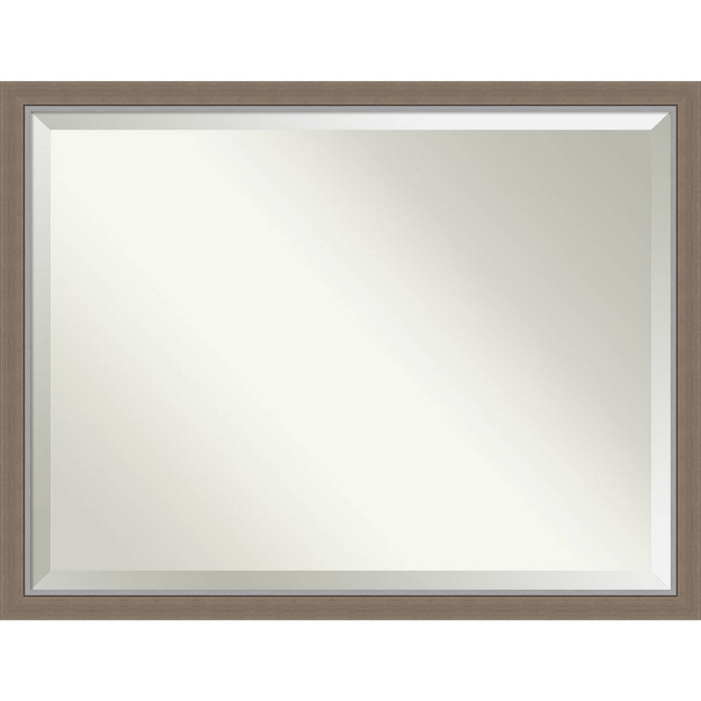 Photos - Wall Mirror 43" x 33" Eva Framed Bathroom Vanity  Brown - Amanti Art