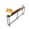 FurnitureR Narrow Console Table, 70.8 Inch Slim Long Behind Sofa Table with Charging Station, USB Ports and Power Outle Brown - 4 of 4