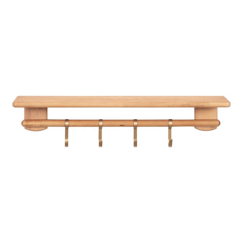 27&#34; x 7&#34; Alta Decorative Wall Shelf with Hooks Natural - Kate &#38; Laurel All Things Decor, 3 of 10