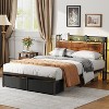 Furnulem Full Size Bed Frame with Headboard Storage Platform Bed Frame Full Size with 2 Drawers Charging Station and LED Lights No Box Spring Needed - 4 of 4