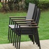 3pc Patio Dining Set with Small Round Table & Lightweight Sling Chairs - Captiva Designs: Outdoor Bistro, Balcony-Compatible - 3 of 4