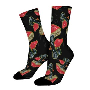 Beautiful Mushroom Women Printed Crew Socks Funny Funky Socks Soft Polyester Novelty Gifts for Artists Men - 1 of 1