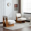 Set of 2 Accent Chair with Beige Upholstery, Comfortable Modern Accent Chairs with Wood Base for Living Room or Office-Maison Boucle - 2 of 4