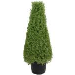 Northlight 3' Artificial Boxwood Cone Topiary Tree with Round Pot, Unlit