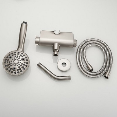 Brushed Nickel Dual Shower Head with Handheld and Filter