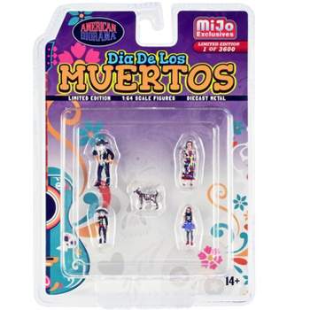 "Dia de los Muertos" 5 piece Diecast Set (2 Adults, 2 Children, 1 Dog Figures) 1/64 Scale Models by American Diorama