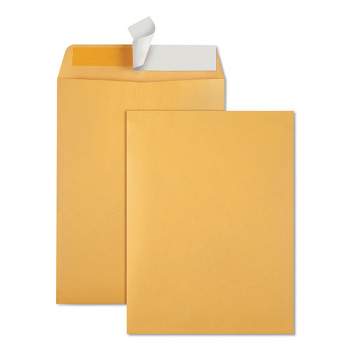 Quality Park Redi-Strip Catalog Envelope, #10 1/2, Cheese Blade Flap, Redi-Strip Adhesive Closure, 9 x 12, Brown Kraft, 100/Box
