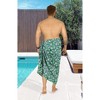 HAPPY BAY Men's Vacation Batik Beachwear Lava Lava Sarongs Swimwear Cover Up Summer Long Holidays Wrap Dashiki Pareo for Men One Size Floral, Green - 3 of 4