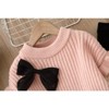 MyKids-USA Baby Solid Color Bow Patched Sweater With Pants Sets - 4 of 4