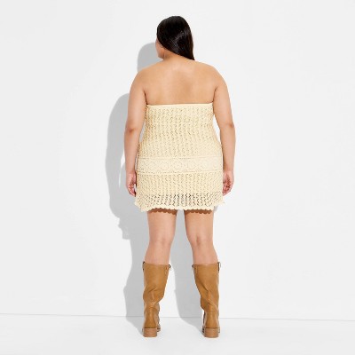 Женские платья Wild Fable Women's Strapless Mini A-Line Sweater Dress - Wild Fable™ Off-White 4X — фото 3