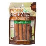 Premium Pork Chomps Roasted Porkhide Twists (4 Count)