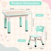 Kids Table and Chairs Set, Toddler Height Adjustable Desk with Graffiti Desktop, 4 Seats - 2 of 4