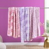 50"x60" Fireworks Tie Dye Reversible Throw Blanket Purple - Betseyville: Faux Fur, Machine Washable, OEKO-TEX Certified - 3 of 4