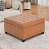 CAVINAS 31" Square Storage Ottoman Bench for Bedroom,Storage Bench with Button-Tufted Lid,Ottoman for Living Room,Entryway - 2 of 4