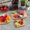 Bamboo Cutting Board Set - 3 Piece Reversible Wood Cutting Boards for Kitchen, Meal Prep & Serving, Chopping Meat, Vegetables, Cheese, Charcuterie - 2 of 4
