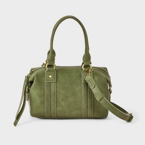 Faux Leather Distressed Small Satchel Crossbody Bag - Universal
