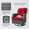 Bestier Patio Wicker Glider Swivel Chairs with Padded Cushion, Outdoor PE Rattan Rocking Chair with Ergonomic High Back for Garden, Porch, Backyard - 4 of 4