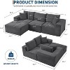 Sectional Sofa - L Shaped Boneless Cloud Couch with 67.5" Chaise, Reversible L/R Facing, No Assembly Required, Corduroy Fabric - 3 of 4