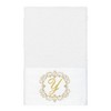 Linum Home Textiles 100% Turkish Cotton MONICA Gold Thread 2PC Embellished Hand Towel Set - 2 of 3