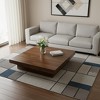 HomeRoots 39" Walnut Wood Square Block Coffee Table With Storage - 2 of 4