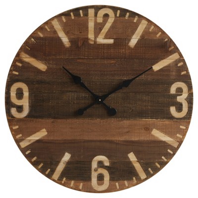 Photo 1 of 30 Round Wall Clock Cappuccino Wood - 3R Studios