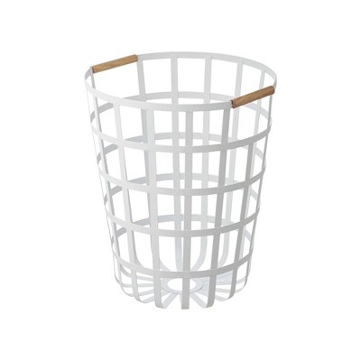 Yamazaki Home - Wire Basket (18" H) - Steel + Wood