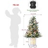 3ft Artificial Christmas Tree With 78 LED Lights, Snowman Base, Battery Operated, 8 Modes, Fiber Optic for Living Room - 2 of 4