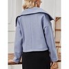 Womens Cropped Pea Coat Waterfall Collar Button Down Casual Jackets Fall Winter Outerwear - 2 of 4