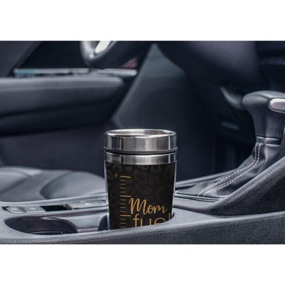 Elanze Designs Mom Fuel Leopard Print Grey 17 Ounce Stainless Steel Travel Tumbler