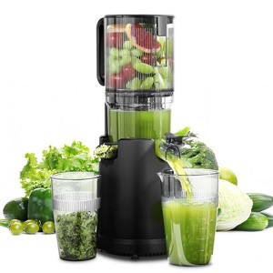 Masticating Juicer, 5.2 in Feed Chute for Whole Fruits &Vegetables,200W Slow Cold Press Juicer, 7-Stage Masticating,Dual Anti-Clog Filters,BPA free - 1 of 4