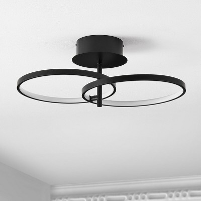 Reyah Matte Black Aluminum LED Flush Mount Light