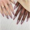Wikineon Handmade Press On Nails, Luxury & Custom FakeNails 3D Handmade Reusable UV Finished False Nails, Hand-Painted Nail,Lavender Luster - 2 of 4