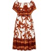 Women's Plus Size Talia Off Shoulder Overlay Border Maxi Dress - brown | CITY CHIC - 4 of 4