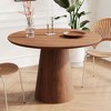 Sapphtopaz 47.24" Round Dining Table Kitchen Table Modern Wood Dining Table with Sturdy Cylindrical Base for Kitchen, Small Spaces - 4 of 4