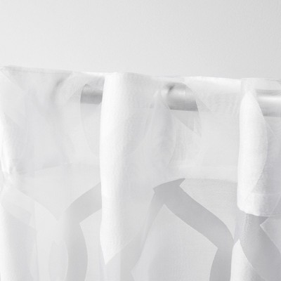 White Sheer Pleated Polyester Kitchen Window Curtain Panel