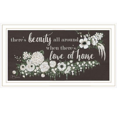 HomeRoots Love At Home White Framed Print Wall Art