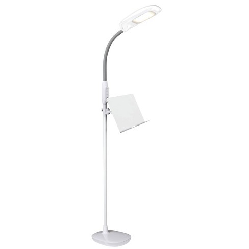 Led Floor Lamp With Usb And Tablet Stand Gray - Ottlite : Target