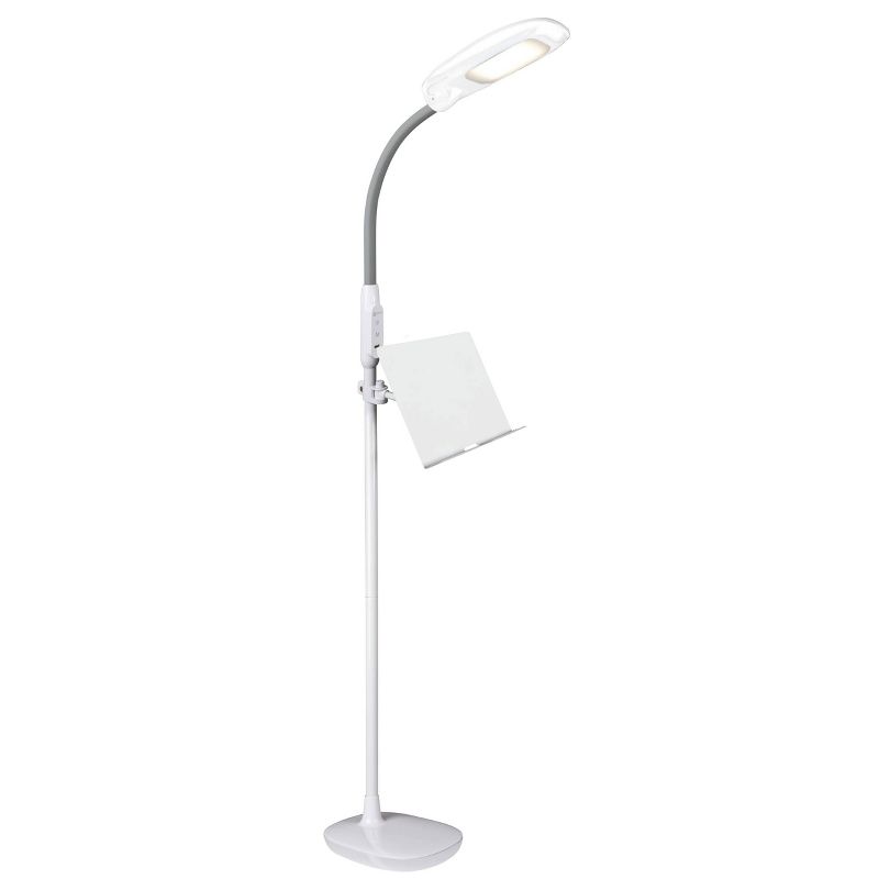 LED Floor Lamp with USB and Tablet Stand Gray - OttLite, 1 of 6
