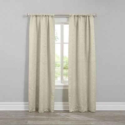 BrylaneHome Geo Stud Jacquard Rod-Pocket Panel Pair