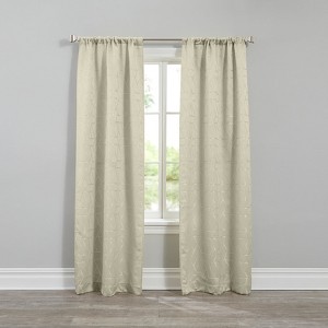 BrylaneHome Geo Stud Jacquard Rod-Pocket Panel Pair - 1 of 1