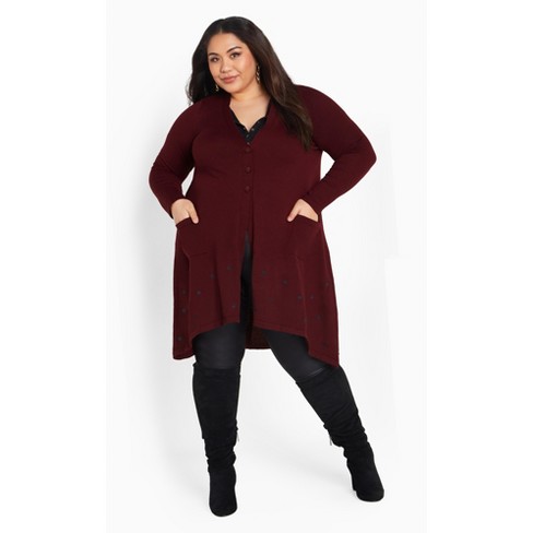 Ankle length cardigan plus size sale