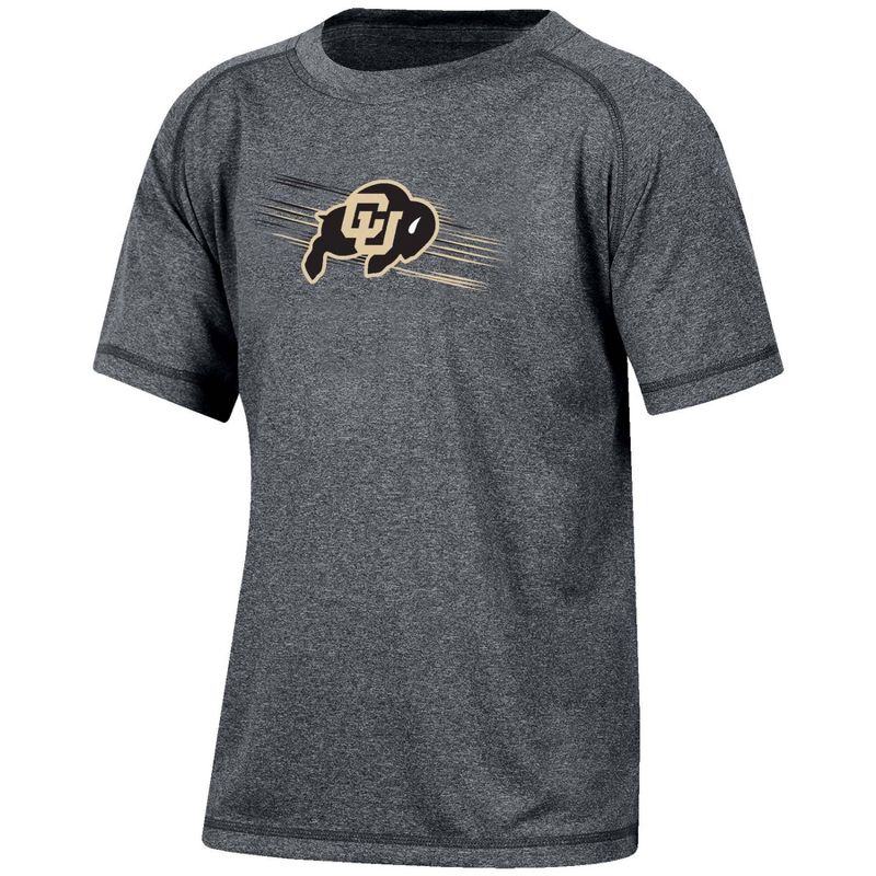 NCAA Colorado Buffaloes Boys&#39; Gray Poly T-Shirt, 1 of 4