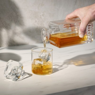 Elegant European Crystal Glass Liquor Decanter with Stopper