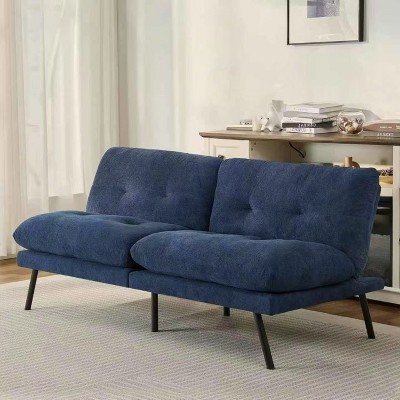 Dyonery 72 "Convertible cushion sofa bed, movable cushions, adjustable back, plush fabric cushion sofa, modern folding sofa, living room