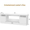 Homhougo TV Stand for 75 Inch TV, Modern Chic Entertainment Center with LED Lights and Storage, TV Console Media Cabinets White - 2 of 4