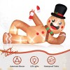 Syemin Inflatable Holiday Decorations Christmas Inflatable Decoration Inflatable Lying Gingerbread Man Blow Up Yard Decor, Brown, 118"*33.5"*70.8" - 2 of 4