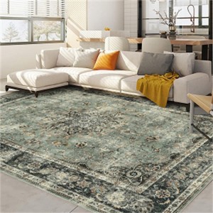Fulvari Washable Runner Rug,Non-Slip Boho Vintage Hallway Rug with Rubber Backing, Stain Resistant Distressed Carpet Runner for Kitchen - 1 of 4