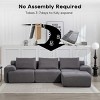 Convertible L-Shaped Sectional Sofa Bed,Corduroy Modular Couch with Memory Foam,No Assembly Required for Living Room or Apartment-Baofuwish - 3 of 4