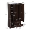 3 Door and 2 Drawer Wardrobe/Armoire Espresso - Inval: Locking Storage, Hanging Bar, Metal Handles - 4 of 4